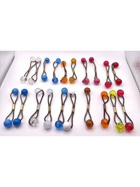 20 GOODY Vintage Ponytail Holders Twin Beads Medium Knocker Balls Hair Ties #2